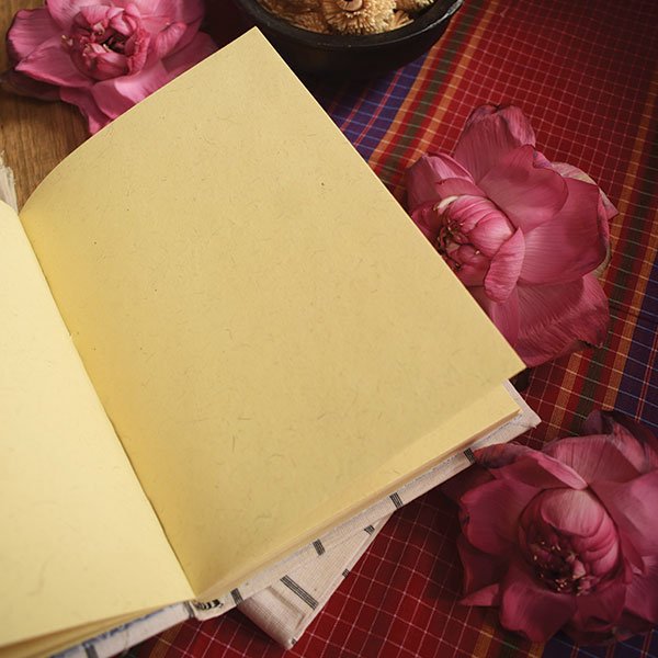 Bengal Gamcha And Paisley Assam Gamusa Bound Handmade Paper Notebook With Hand Embroidery - Image 5