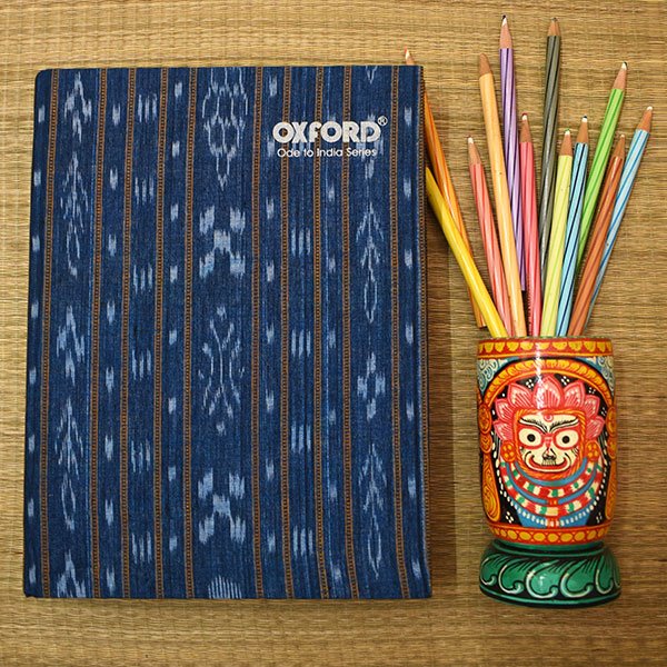 Odisha Ikat Cerulean Blue Notebook (V)