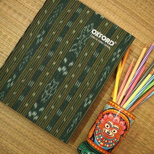 Odisha Ikat Dark Green Notebook (V) - Image 2