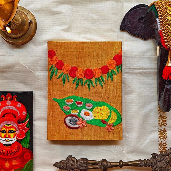 Mustard - Kerala Onam Embroidered Note Book