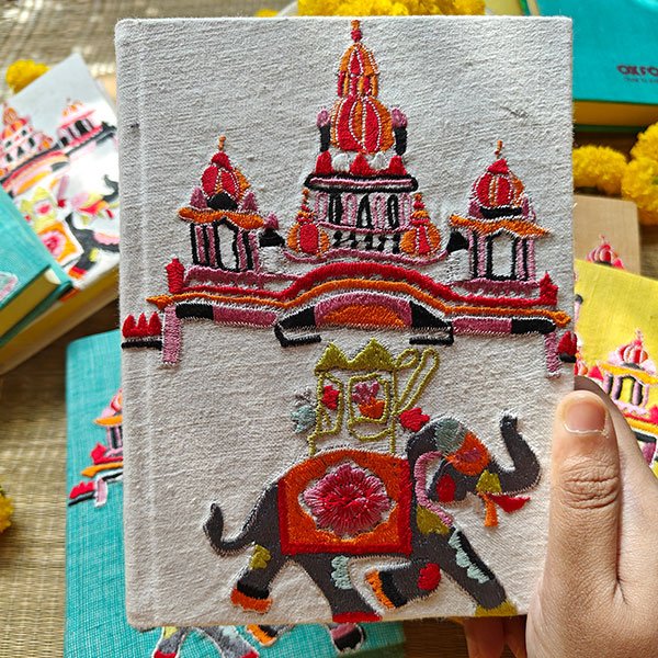 White - Mysore Dussehra Embroidered Note Book