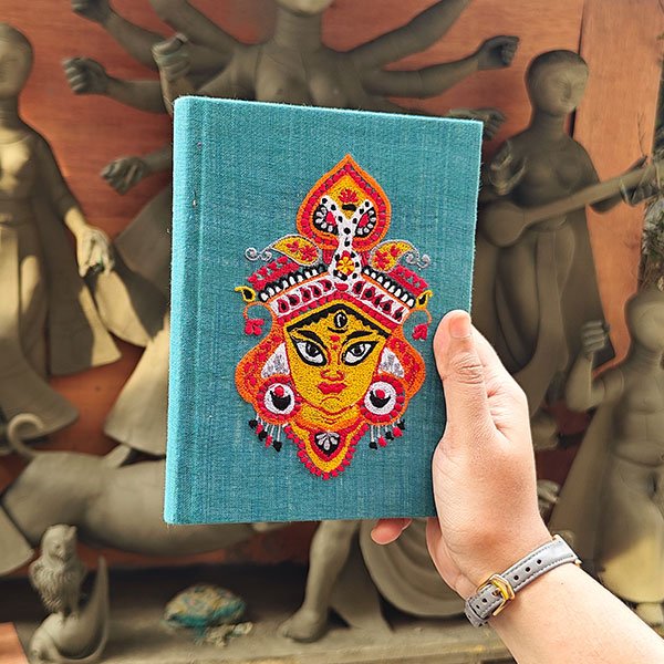Aqua - Maa Durga Embroidered Note Book