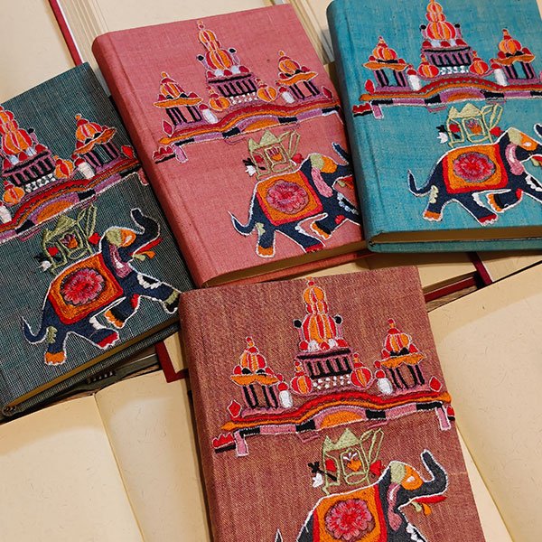 Seaweed Green-Mysore Dussehra Embroidered Note Book - Image 4